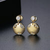 Women's Geometric Electroplated Copper Earrings With Zircon Accents Fashion Jewelry