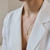 Women's Geometric Electroplated Stainless Steel Jewelry Set With Titanium Steel Necklace Zircon Tassel Earrings And Triangular Zirconia Details