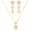 Women's Geometric Electroplated Stainless Steel Jewelry Set With Titanium Steel Necklace Zircon Tassel Earrings And Triangular Zirconia Details