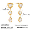 Women's Geometric Electroplated Stainless Steel Jewelry Set With Titanium Steel Necklace Zircon Tassel Earrings And Triangular Zirconia Details