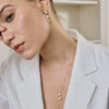 Women's Geometric Electroplated Stainless Steel Jewelry Set With Titanium Steel Necklace Zircon Tassel Earrings And Triangular Zirconia Details