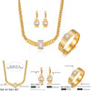 Women's Geometric Electroplated Stainless Steel Necklace Bracelet And Earrings Jewelry Set