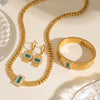 Women's Geometric Electroplated Stainless Steel Necklace Bracelet And Earrings Jewelry Set