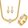 Women's Geometric Electroplated Stainless Steel Necklace Bracelet And Earrings Jewelry Set