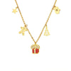 Women's Geometric Enamel Pendant Necklace In Stainless Steel With 18K Gold Plated Finish And Regular Chain