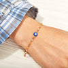 Women's Geometric Evil Magic Eye Enamel Oil Drop S925 Sterling Silver Electroplated Bracelet