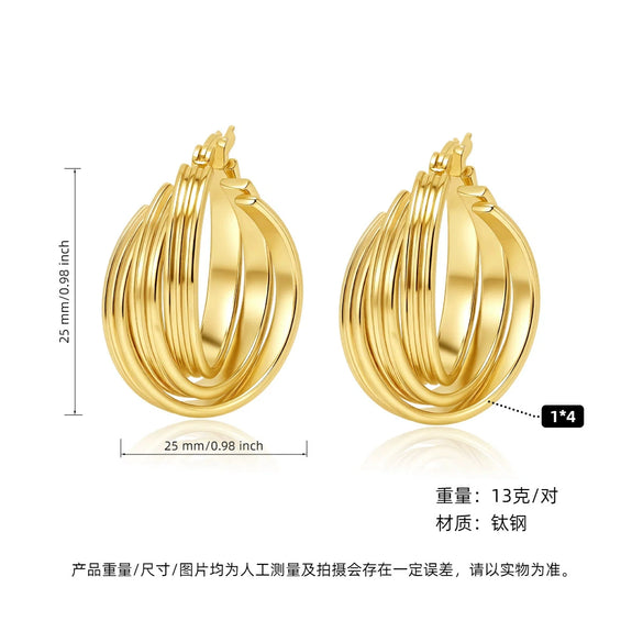 Women's Geometric Exaggerated Hemisphere Round Titanium Steel Polish Earrings