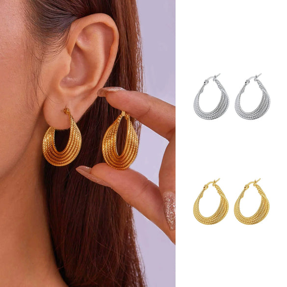 Women's Geometric Exaggerated Hemisphere Round Titanium Steel Polish Earrings