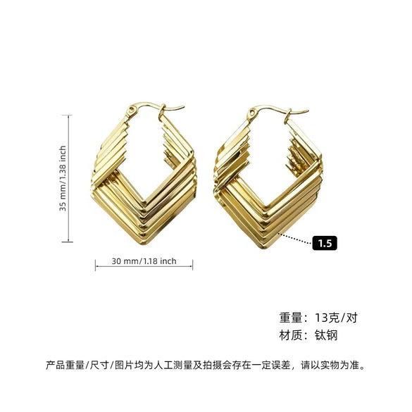 Women's Geometric Exaggerated Hemisphere Round Titanium Steel Polish Earrings