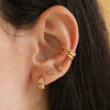 Women's Geometric Eye And Eyelash Earrings With Colorful Zircon Silver Needle And Electroplated Copper Mini Statement Jewelry