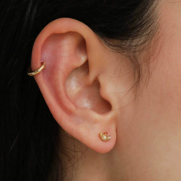 Women's Geometric Eye And Eyelash Earrings With Colorful Zircon Silver Needle And Electroplated Copper Mini Statement Jewelry