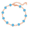 Women's Geometric Eye Bracelet Copper Electroplated Fashion Wrist Chain With Colorful Eye Design Trendy Creative Expression Style