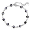 Women's Geometric Eye Bracelet Copper Electroplated Fashion Wrist Chain With Colorful Eye Design Trendy Creative Expression Style