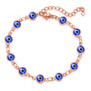 Women's Geometric Eye Bracelet Copper Electroplated Fashion Wrist Chain With Colorful Eye Design Trendy Creative Expression Style