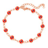 Women's Geometric Eye Bracelet Copper Electroplated Fashion Wrist Chain With Colorful Eye Design Trendy Creative Expression Style