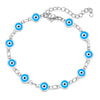 Women's Geometric Eye Bracelet Copper Electroplated Fashion Wrist Chain With Colorful Eye Design Trendy Creative Expression Style