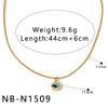 Women's Geometric Eye Motif Zircon Inlaid Gold Plated Stainless Steel Necklace And Bracelet Set