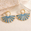 Women's Geometric Fanshaped Goldtone Electroplated Stainless Steel Earrings Elegant Minimalist Modern Ear Jewelry