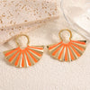 Women's Geometric Fanshaped Goldtone Electroplated Stainless Steel Earrings Elegant Minimalist Modern Ear Jewelry