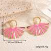 Women's Geometric Fanshaped Goldtone Electroplated Stainless Steel Earrings Elegant Minimalist Modern Ear Jewelry