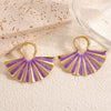 Women's Geometric Fanshaped Goldtone Electroplated Stainless Steel Earrings Elegant Minimalist Modern Ear Jewelry