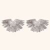 Women's Geometric Fanshaped Statement Earrings In Stainless Steel With Goldplated Finish Fashion Jewelry