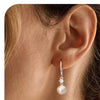 Women's Geometric Faux Pearl Pendant Earrings With Stainless Steel Posts Electroplated Fashion Jewelry Elegant Minimalist High End Style
