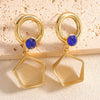 Women's Geometric Fivepointed Star Hollow Alloy Stud Earrings With Electroplated Finish And Stainless Steel Ear Needles Exaggerated Fashion Jewelry Wholesale