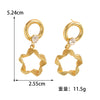 Women's Geometric Fivepointed Star Zircon Drop Earrings With Stainless Steel Posts Electroplated Alloy Fashion Jewelry