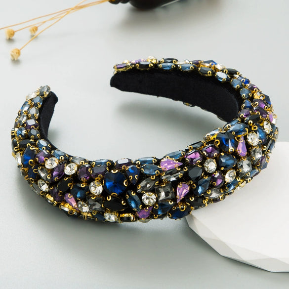 Women's Geometric Flannel Rhinestone Diamond Inlaid Headband