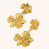 Women's Geometric Floral Statement Earrings In Stainless Steel With Electroplated Finish And Exaggerated Fashion Design