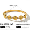Women's Geometric Floral Zirconset Plated Stainless Steel Bracelet With Simple Versatile Design