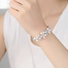 Women's Geometric Flower Bracelet With Freshwater Pearl And Zircon Copper Electroplated Fashion Jewelry
