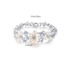 Women's Geometric Flower Bracelet With Freshwater Pearl And Zircon Copper Electroplated Fashion Jewelry
