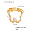 Women's Geometric Flower Pattern Stainless Steel Zircon Goldplated Fashion Ring