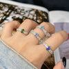 Women's Geometric Gem Set S925 Sterling Silver Ring