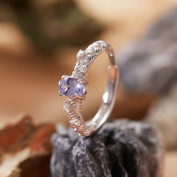 Women's Geometric Gem Set S925 Sterling Silver Ring