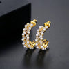 Women's Geometric Glass Bead Earrings With Electroplated Copper Design Elegant Fashion Jewelry