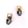 Women's Geometric Glass Glaze Stud Earrings With 925 Silver Posts Electroplated Retro Personal Style Ear Jewelry