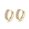 Women's Geometric Gold Plated Copper Earrings With Aaa Zircon Inlay Natural Style Electroplated Jewelry