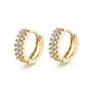 Women's Geometric Gold Plated Copper Earrings With Aaa Zircon Inlay Natural Style Electroplated Jewelry