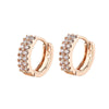 Women's Geometric Gold Plated Copper Earrings With Aaa Zircon Inlay Natural Style Electroplated Jewelry