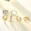 Women's Geometric Gold Plated Copper Earrings With Aaa Zircon Inlay Natural Style Electroplated Jewelry