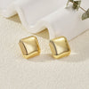 Women's Geometric Gold Tone Electroplated Metal Statement Earrings With Stainless Steel Ear Posts Light Luxury Fashion Jewelry