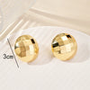 Women's Geometric Gold Tone Electroplated Metal Statement Earrings With Stainless Steel Ear Posts Light Luxury Fashion Jewelry