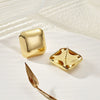 Women's Geometric Gold Tone Electroplated Metal Statement Earrings With Stainless Steel Ear Posts Light Luxury Fashion Jewelry