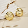 Women's Geometric Gold Tone Electroplated Metal Statement Earrings With Stainless Steel Ear Posts Light Luxury Fashion Jewelry