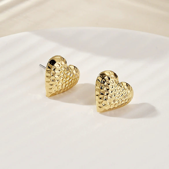 Women's Geometric Gold Tone Electroplated Metal Statement Earrings With Stainless Steel Ear Posts Light Luxury Fashion Jewelry