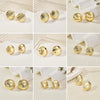 Women's Geometric Gold Tone Electroplated Metal Statement Earrings With Stainless Steel Ear Posts Light Luxury Fashion Jewelry
