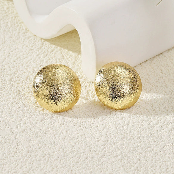 Women's Geometric Gold Tone Electroplated Metal Statement Earrings With Stainless Steel Ear Posts Light Luxury Fashion Jewelry